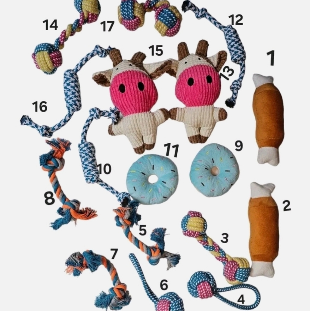 Plush Pet Toys Bite Resistant Knotted squeaky toys for small Medium dogs